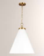 Image 1 of 2: Visual Comfort Studio Wellfleet Large Cone Pendant By Chapman & Myers