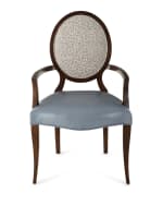 Image 2 of 4: Massoud Pearlington Leather Arm Chair, Set of 2