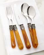 Image 1 of 2: Neiman Marcus Napoleon 20-Piece Flatware Set, Amber Marble
