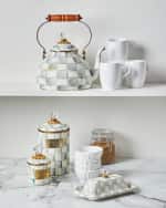Image 4 of 7: MacKenzie-Childs Sterling Check Tea Kettle, 3qt.