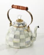 Image 1 of 7: MacKenzie-Childs Sterling Check Tea Kettle, 3qt.