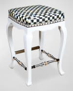 Image 1 of 2: MacKenzie-Childs Courtly Check Counter Stool, 26"