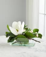 Image 1 of 2: John-Richard Collection Figs and Magnolia Faux-Floral Arrangement