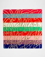 Image 2 of 2: Hunt Slonem Banded Bunny Gold Leaf & Lacquer Placemat