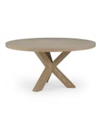 Image 2 of 5: Worlds Away Keelan Tripod Base Dining Table, 60"