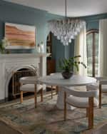Image 2 of 6: Worlds Away Burlwood Barrel Back Dining Chair