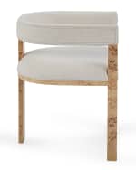 Image 5 of 6: Worlds Away Burlwood Barrel Back Dining Chair