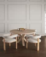 Image 6 of 6: Worlds Away Burlwood Barrel Back Dining Chair