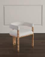 Image 1 of 6: Worlds Away Burlwood Barrel Back Dining Chair