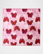 Image 2 of 3: Hunt Slonem Pretty in Pink Cotton Dinner Napkin