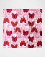 Image 3 of 3: Hunt Slonem Pretty in Pink Cotton Dinner Napkin