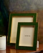 Image 5 of 5: AERIN Classic Croc Leather Photo Frame, 8" x 10"