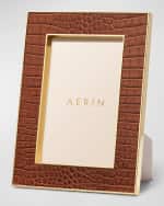Image 1 of 4: AERIN Classic Croc Leather Frame, 4" x 6"