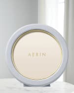 Image 2 of 4: AERIN Piero Leather Round Photo Frame