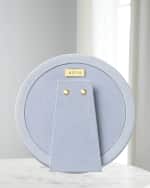 Image 3 of 4: AERIN Piero Leather Round Photo Frame