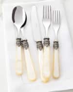 Image 1 of 2: Neiman Marcus Napoleon 20-Piece Flatware Set, Ivory Pearl