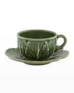 Image 4 of 5: Bordallo Pinheiro Cabbage 5-Piece Dinnerware Set, Green