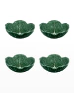 Image 1 of 2: Bordallo Pinheiro Cabbage 17 oz. Cereal Bowls, Green - Set of 4