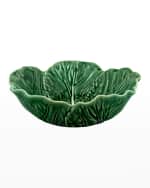 Image 2 of 2: Bordallo Pinheiro Cabbage 27 oz. Individual Salad Bowls, Green - Set of 2