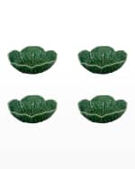 Image 1 of 2: Bordallo Pinheiro Cabbage 6 oz. Bowls, Green - Set of 4