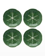Image 1 of 2: Bordallo Pinheiro Cabbage Dessert Plates, Green - Set of 4