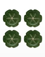 Image 1 of 3: Bordallo Pinheiro Cabbage Dinner Plates, Green - Set of 4