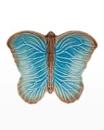 Image 2 of 2: Bordallo Pinheiro "Cloudy Butterflies" Fruit Bowl by Claudia Schiffer, 16"
