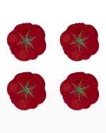 Image 1 of 2: Bordallo Pinheiro Tomato Pizza Plate 12", Set of 4