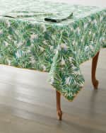 Image 2 of 2: Handprint Frond White Set of 4 Napkins 19X19