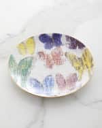 Image 1 of 2: Hunt Slonem Butterfly Salad Plate with Gold Rim