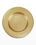 Image 1 of 2: Vietri Metallic Glass Gold Salad Plate