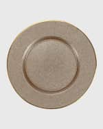 Image 1 of 2: Vietri Metallic Glass Fawn Service Plate