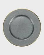 Image 1 of 2: Vietri Metallic Glass Slate Service Plate