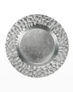 Image 1 of 2: Vietri Rufolo Glass Platinum Honeycomb Salad Plate