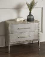 Image 2 of 7: John-Richard Collection Carraway Silver Nightstand