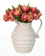 Image 3 of 5: Juliska Jardins du Monde Ceramic Pitcher - Whitewash