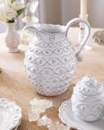 Image 4 of 5: Juliska Jardins du Monde Ceramic Pitcher - Whitewash