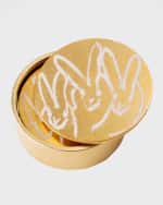 Image 2 of 2: Hunt Slonem Gold Leaf Bunny Coaster Box - Set of 4