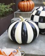 Image 1 of 2: MacKenzie-Childs Courtly Stripe Outdoor Pumpkin