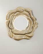 Image 1 of 3: Neiman Marcus Modern Floral Wall Mirror 