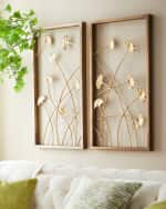 Image 2 of 3: Neiman Marcus Ginkgo Wall Panels, Set of 2