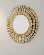 Image 3 of 4: Neiman Marcus Ruffle Wall Mirror