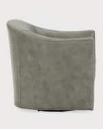 Image 3 of 3: Hooker Furniture Gideon Leather Swivel Club Chair 