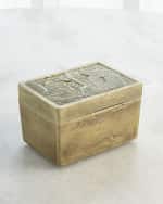 Image 1 of 3: Global Views Large Antiqued Brass Flora Box 