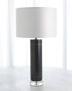 Image 1 of 4: Global Views Marble Cylinder Table Lamp