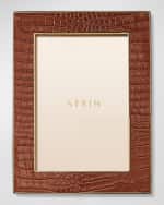 Image 3 of 5: AERIN Classic Crocodile Leather Frame, 5x7