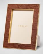 Image 1 of 5: AERIN Classic Crocodile Leather Frame, 5x7