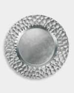 Image 2 of 2: Vietri Rufolo Glass Platinum Honeycomb Salad Plate