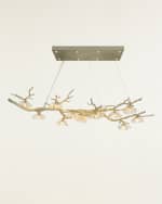 Image 3 of 3: John-Richard Collection Hanasaku Fourteen Light Crystal Bud Branch Oblong Chandelier 