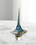 Image 1 of 2: John-Richard Collection Azure Blue Handblown Glass Sculpture III - 15"
